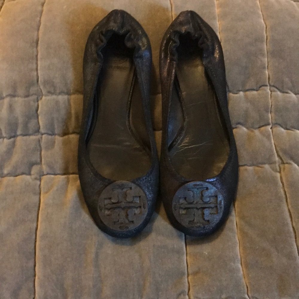 Tory Burch Leather Shimmer Ballet Flats EUC 8.5